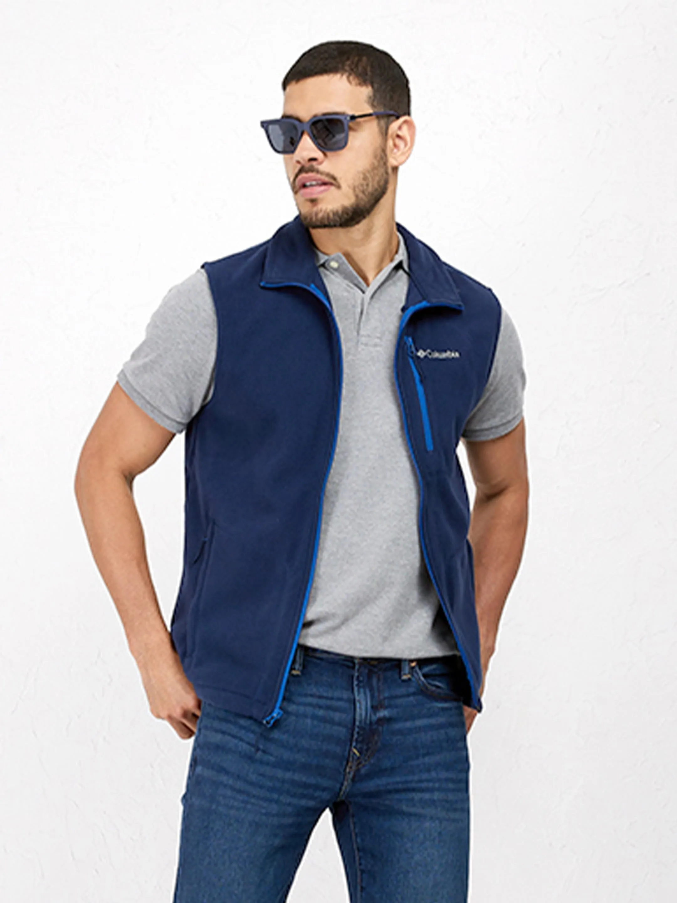 Columbia Men Blue Fast Trek Vest