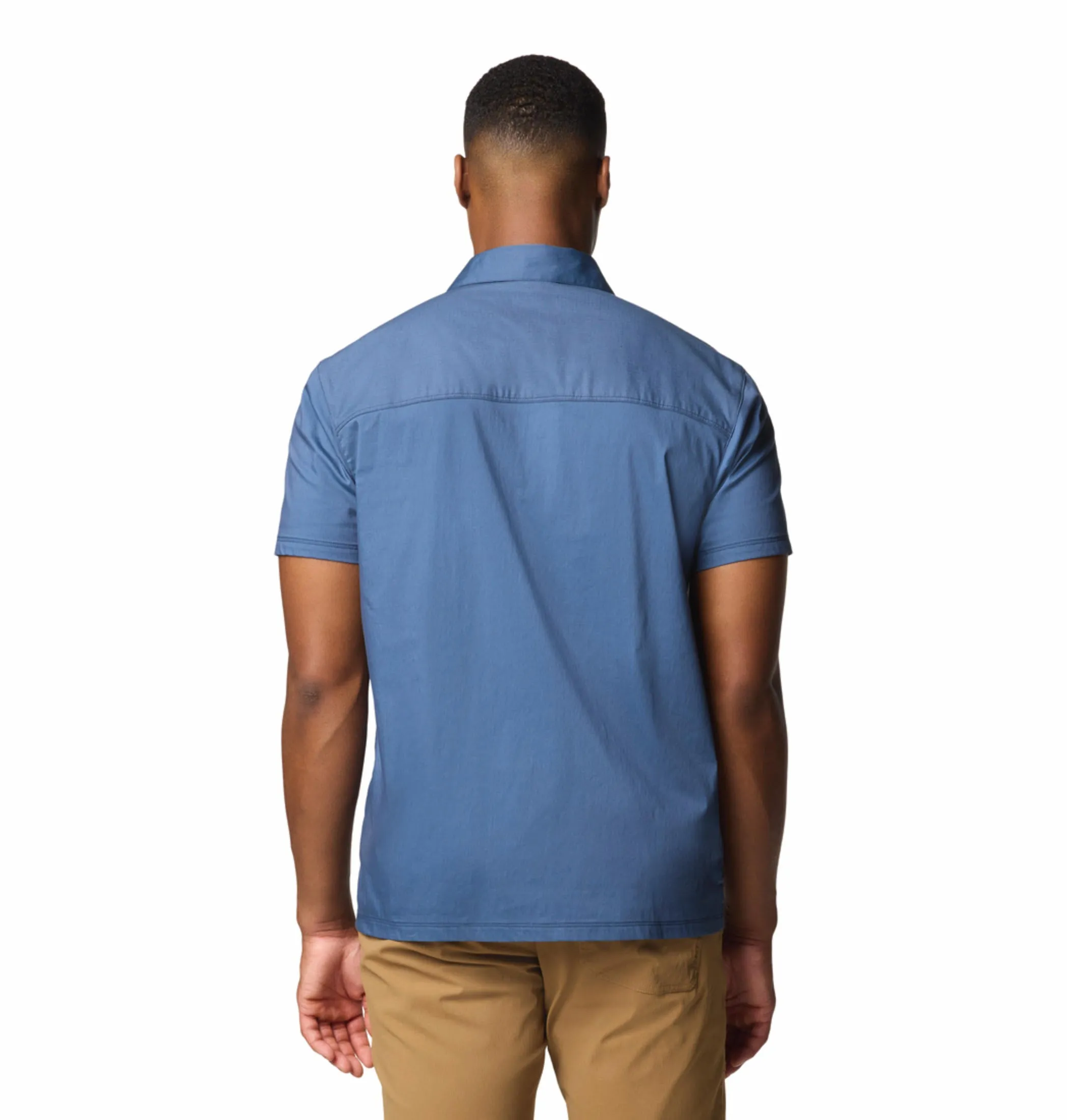 Columbia Men Blue Landroamer Twill Short Sleeve Shirt