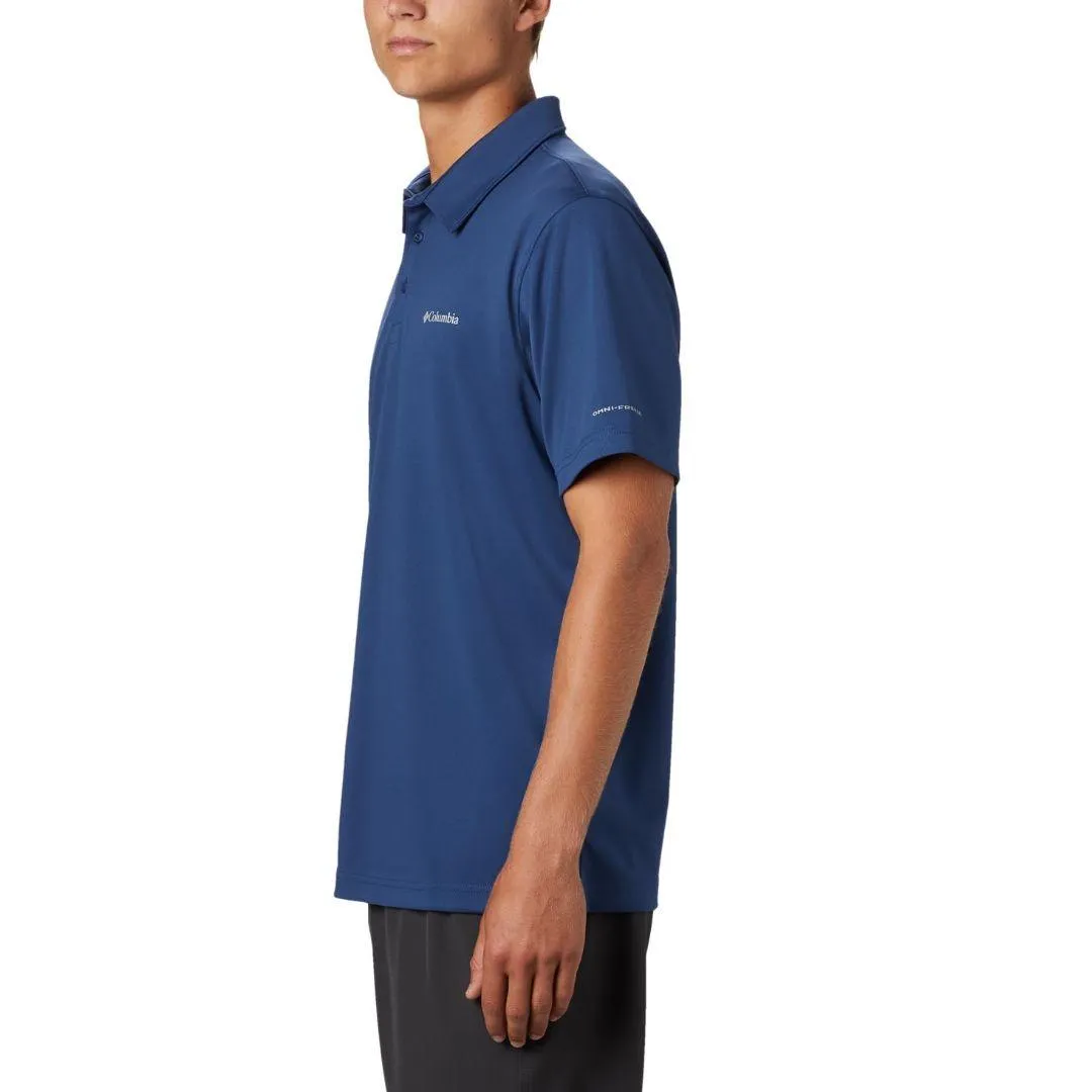 Columbia Men Blue Omni-Freeze M Mist Trail Polo Tshirt