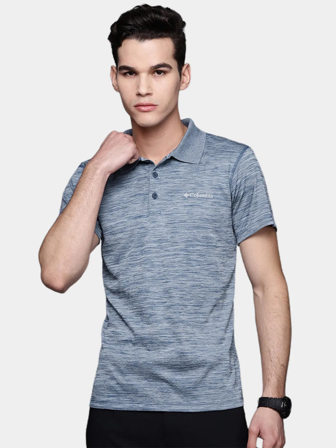 Columbia Men Blue Omni-Freeze Zero Rules Polo Tshirt