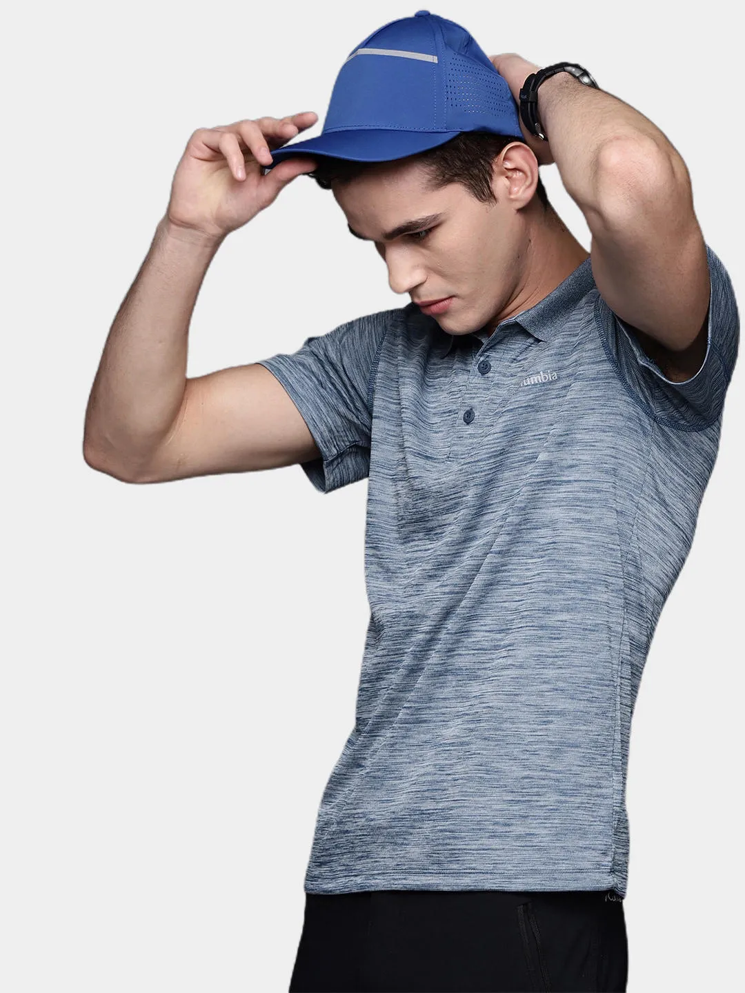 Columbia Men Blue Omni-Freeze Zero Rules Polo Tshirt