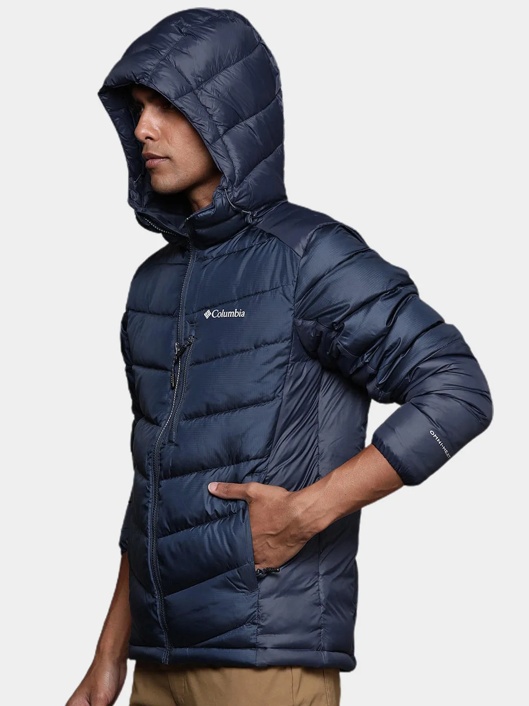 Columbia Men Blue Omni-Heat Infinity Labyrinth Loop Hooded Jacket