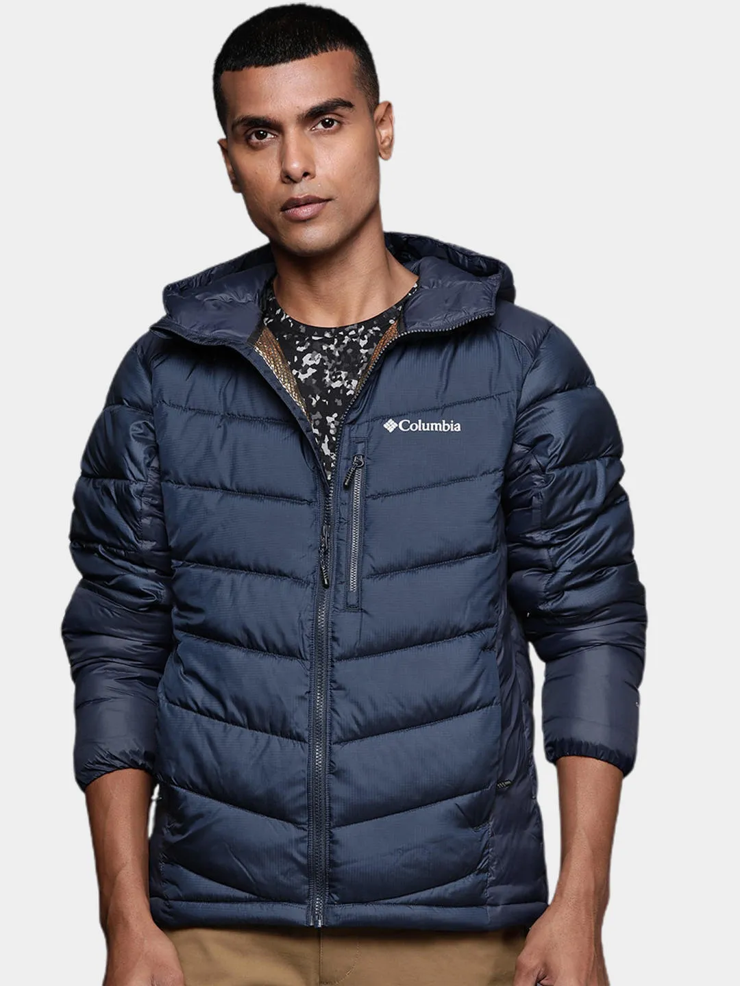 Columbia Men Blue Omni-Heat Infinity Labyrinth Loop Hooded Jacket