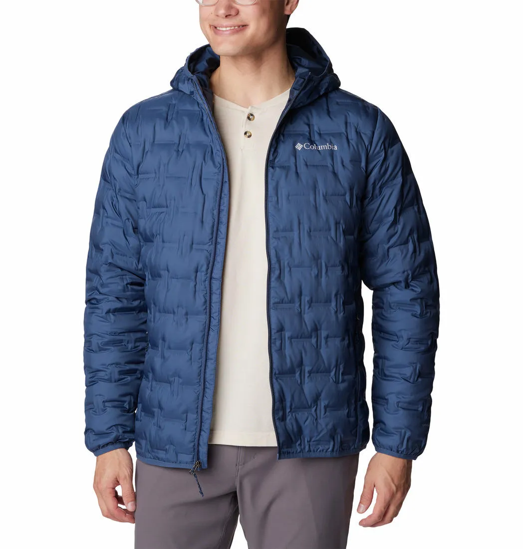 Columbia Men Blue Omni-Heat Reflective Delta Ridge Hooded Down Jacket