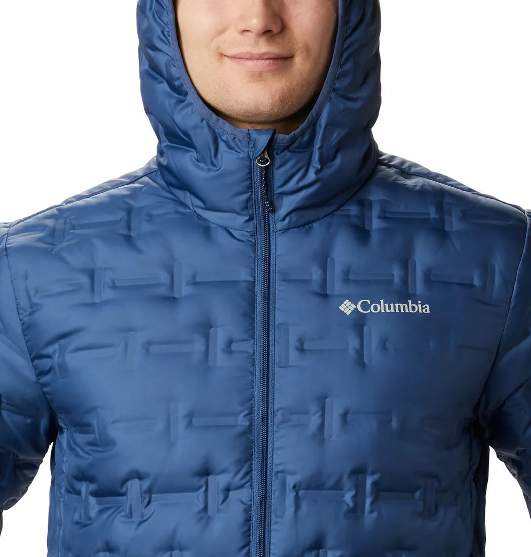 Columbia Men Blue Omni-Heat Reflective Delta Ridge Hooded Down Jacket