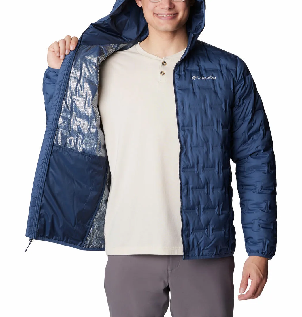 Columbia Men Blue Omni-Heat Reflective Delta Ridge Hooded Down Jacket