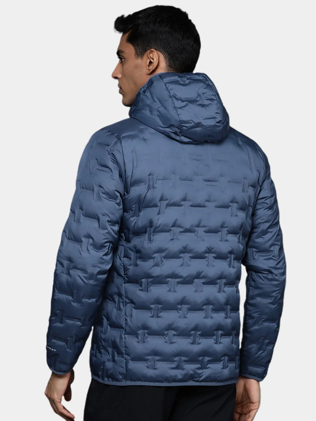 Columbia Men Blue Omni-Heat Reflective Delta Ridge Hooded Down Jacket