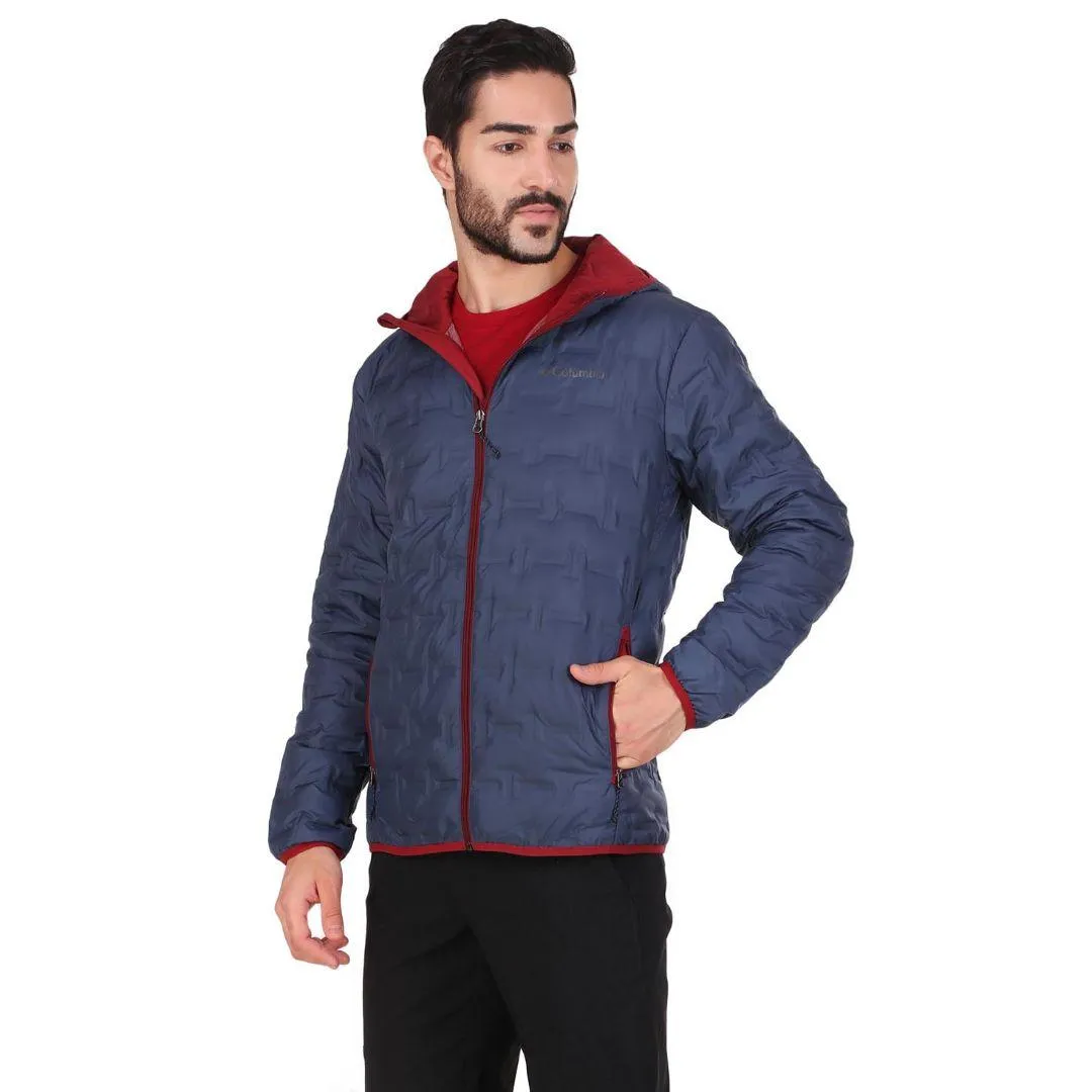 Columbia Men Blue Omni-Heat Reflective Delta Ridge Hooded Down Jacket