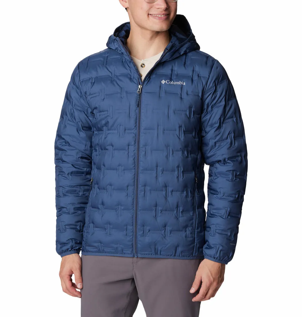 Columbia Men Blue Omni-Heat Reflective Delta Ridge Hooded Down Jacket