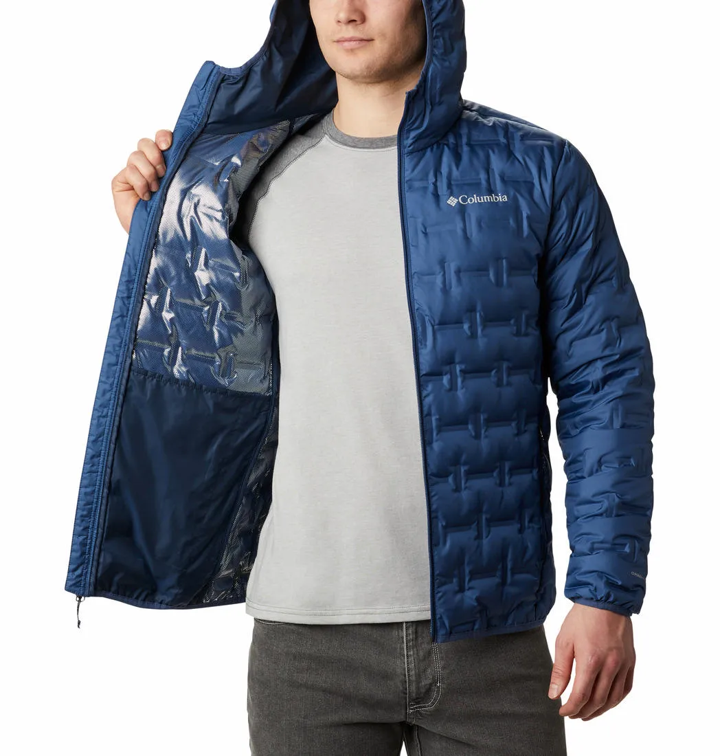 Columbia Men Blue Omni-Heat Reflective Delta Ridge Hooded Down Jacket