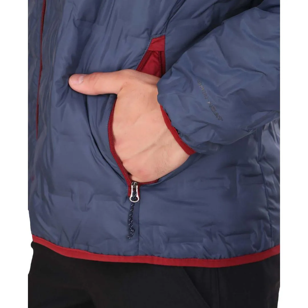 Columbia Men Blue Omni-Heat Reflective Delta Ridge Hooded Down Jacket