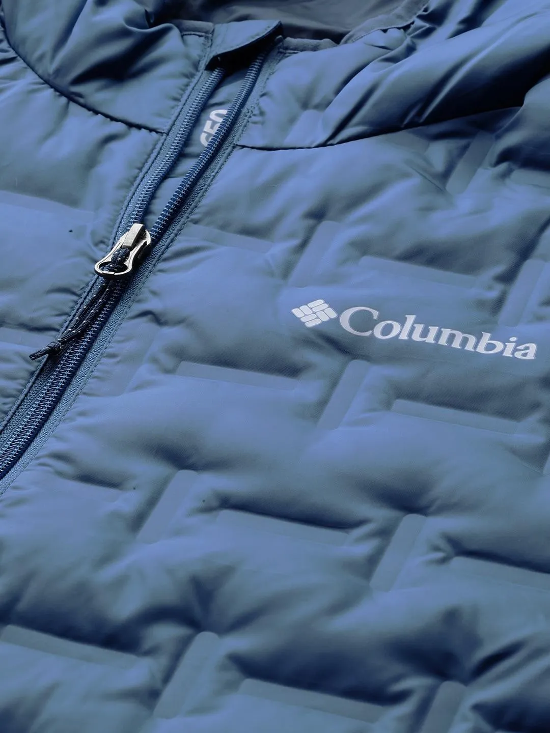 Columbia Men Blue Omni-Heat Reflective Delta Ridge Hooded Down Jacket