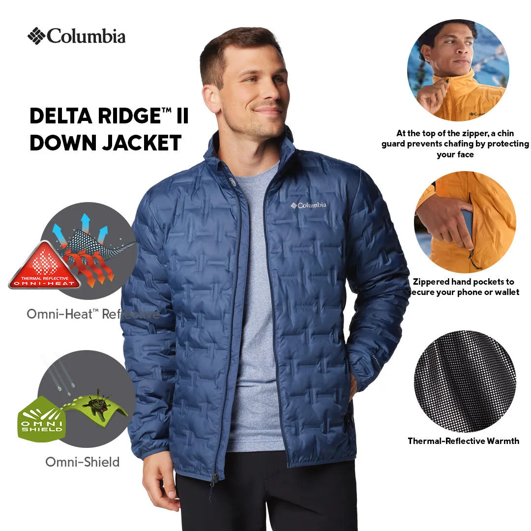 Columbia Men Blue Omni-Heat Reflective Delta Ridge II Down Jacket