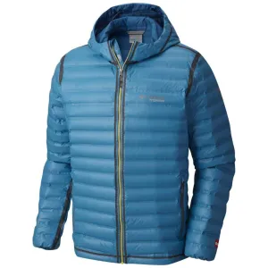 Columbia Men Blue Omni-Heat Reflective OutDry Ex Gold Hooded Down Jacket