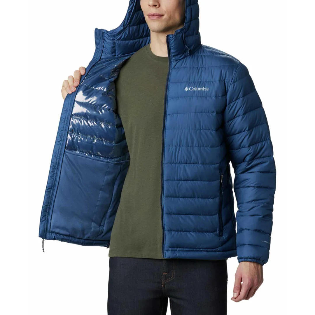 Columbia Men Blue Omni-Heat Reflective Powder Lite Hooded Jacket