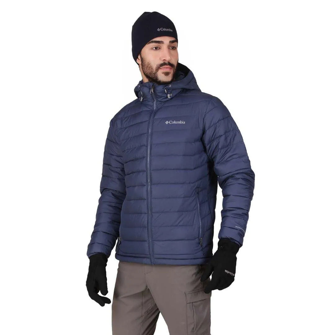Columbia Men Blue Omni-Heat Reflective Powder Lite Hooded Jacket