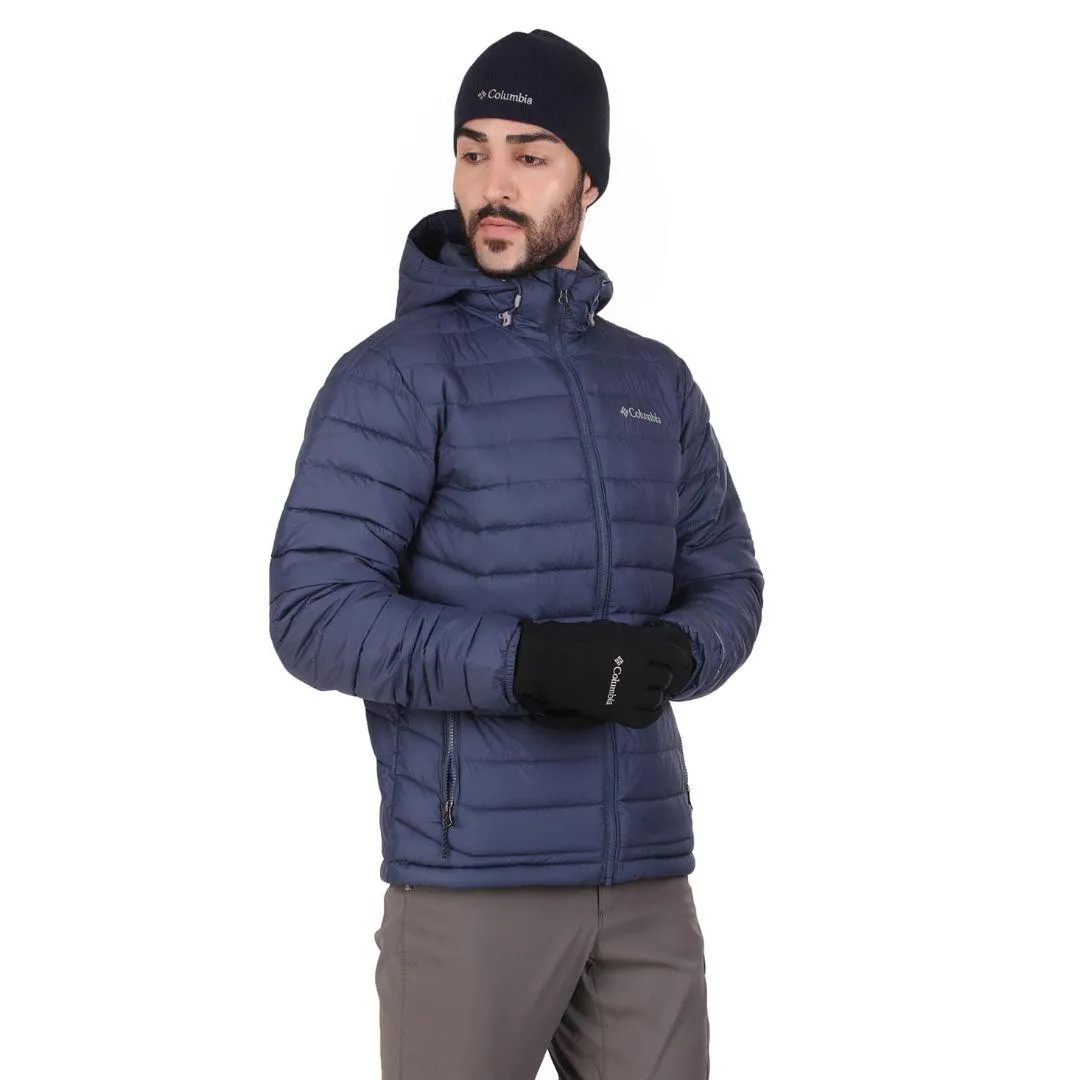 Columbia Men Blue Omni-Heat Reflective Powder Lite Hooded Jacket