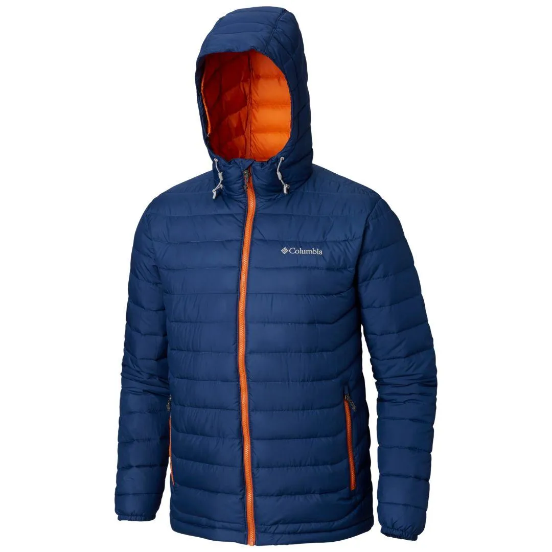Columbia Men Blue Omni-Heat Reflective Powder Lite Hooded Jacket