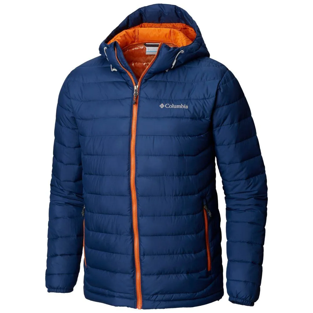 Columbia Men Blue Omni-Heat Reflective Powder Lite Hooded Jacket