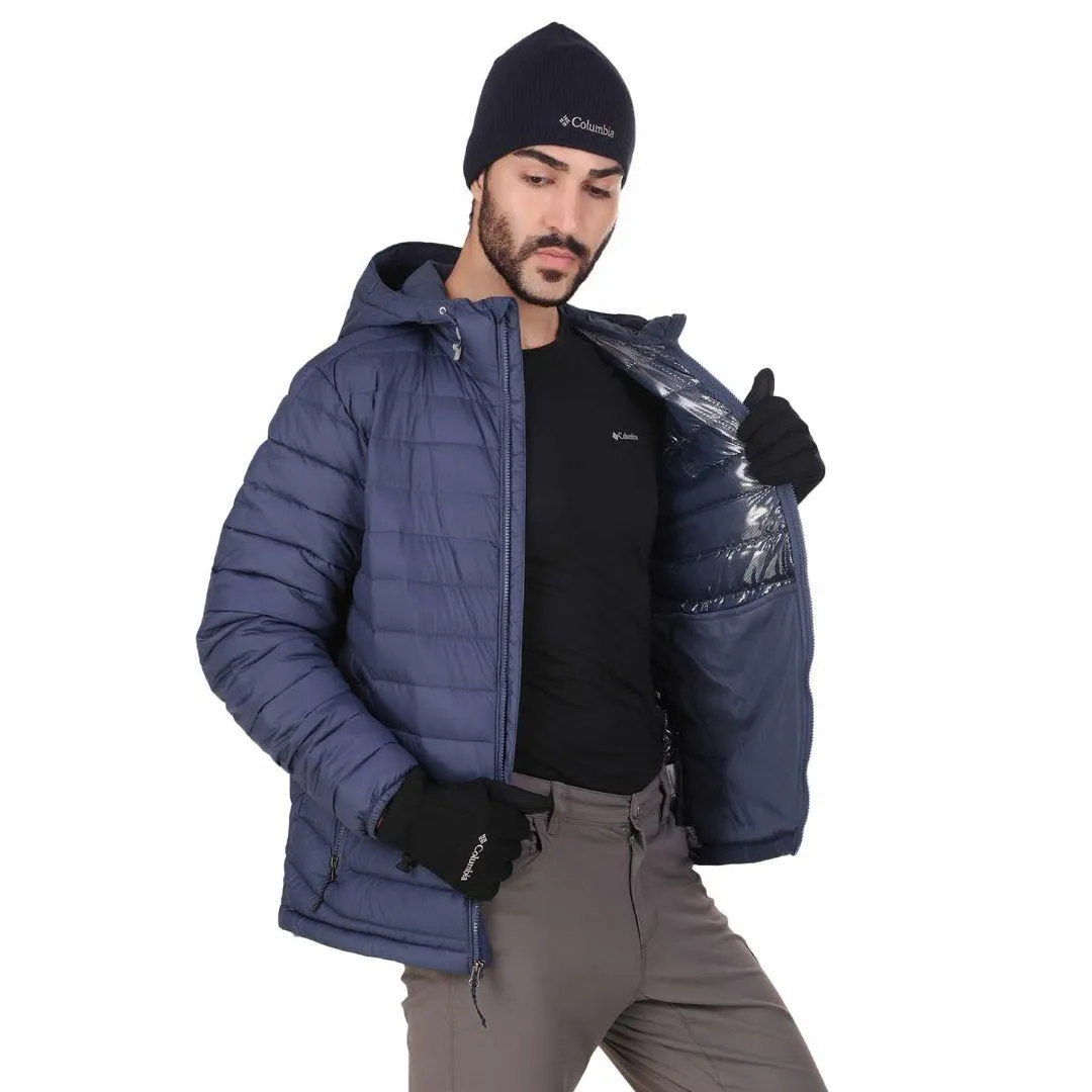 Columbia Men Blue Omni-Heat Reflective Powder Lite Hooded Jacket