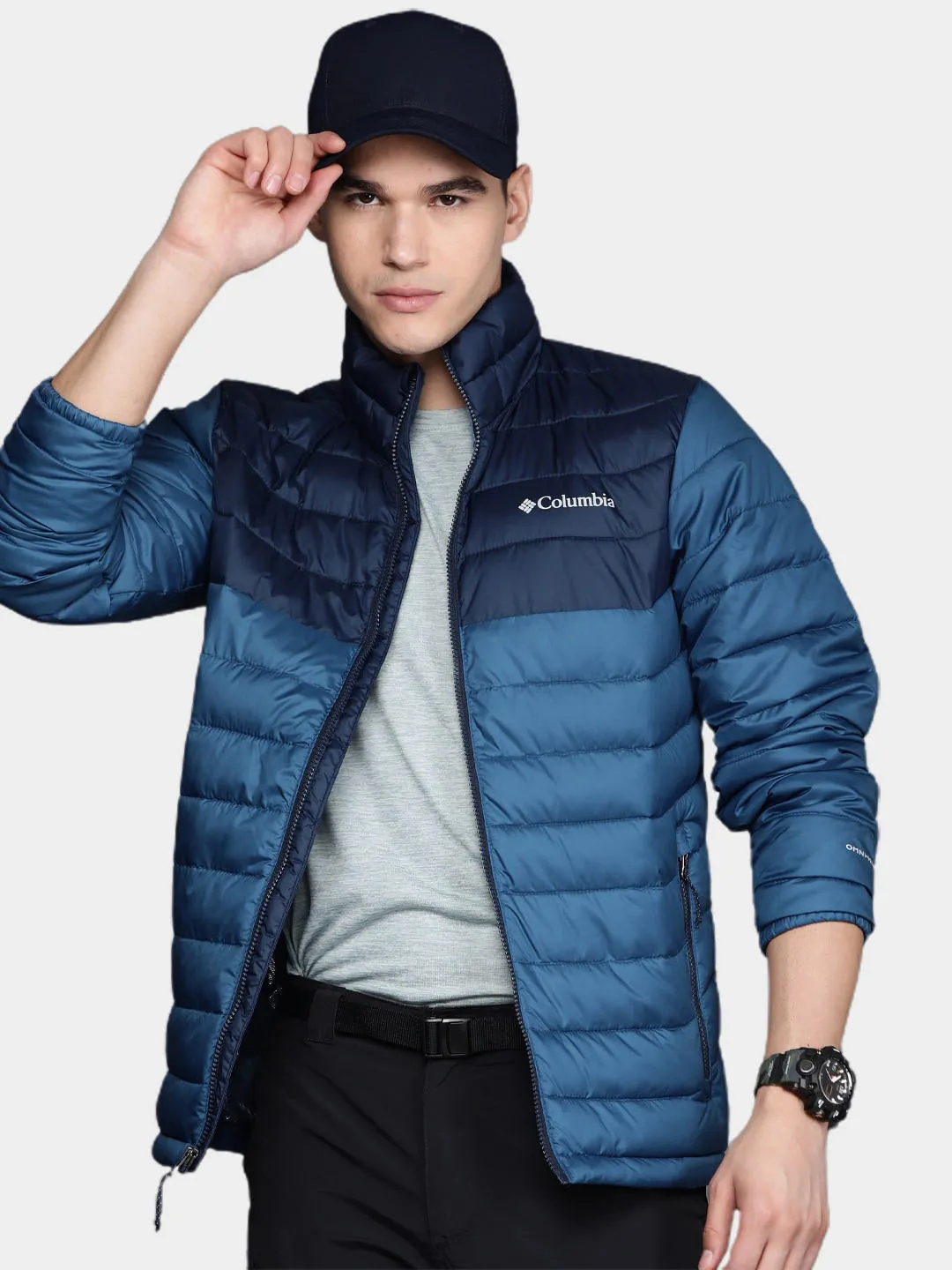 Columbia Men Blue Omni-Heat Reflective Powder Lite Jacket
