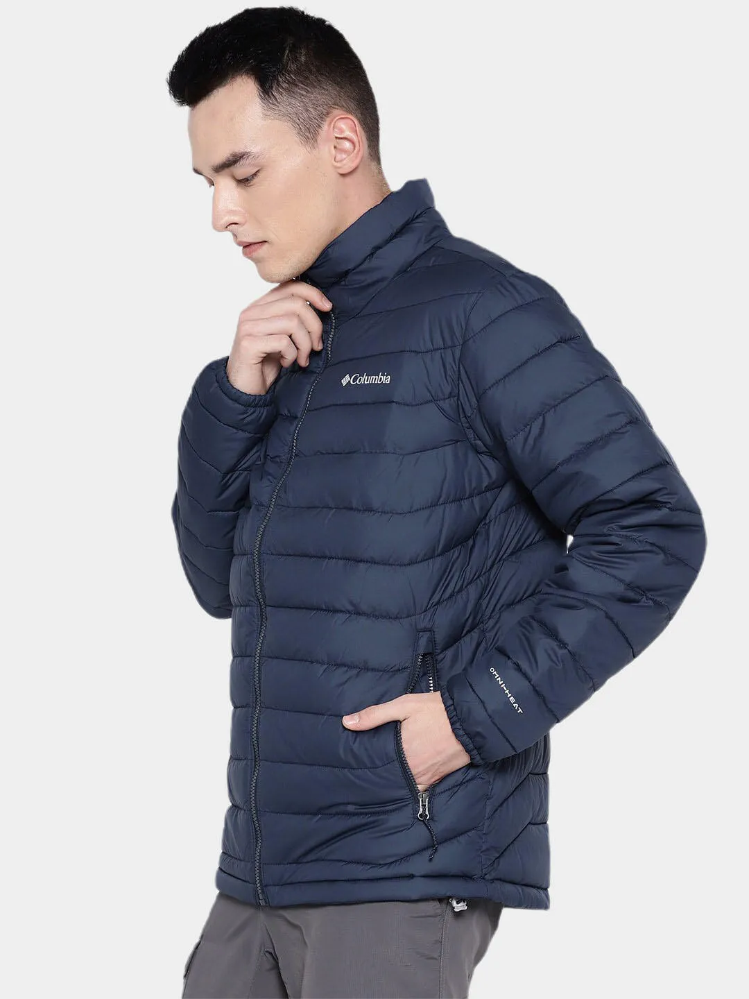 Columbia Men Blue Omni-Heat Reflective Powder Lite Jacket