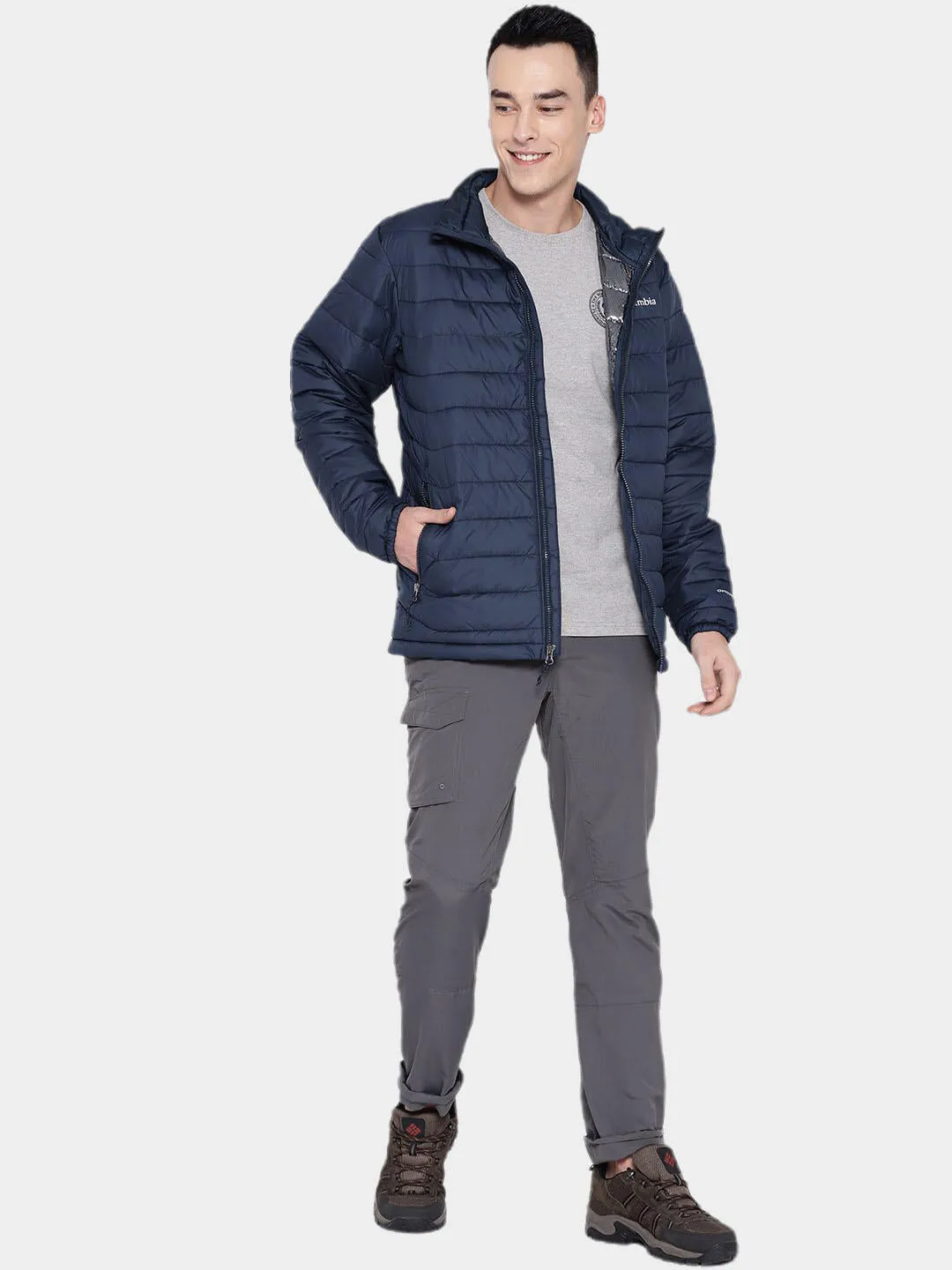 Columbia Men Blue Omni-Heat Reflective Powder Lite Jacket