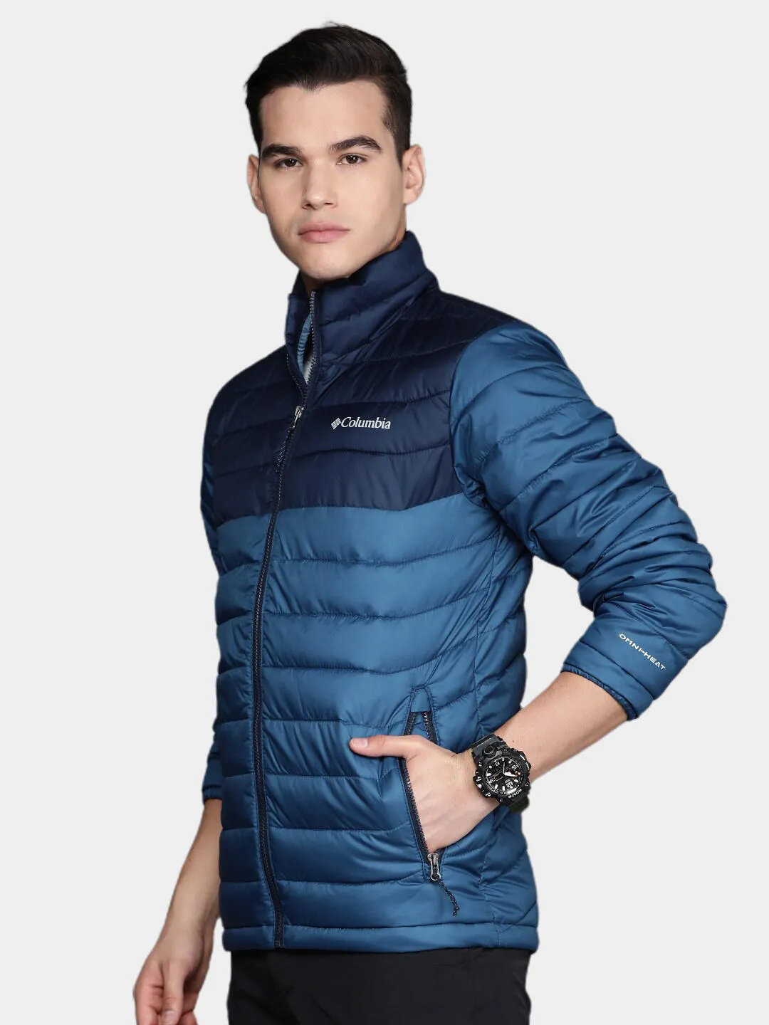 Columbia Men Blue Omni-Heat Reflective Powder Lite Jacket