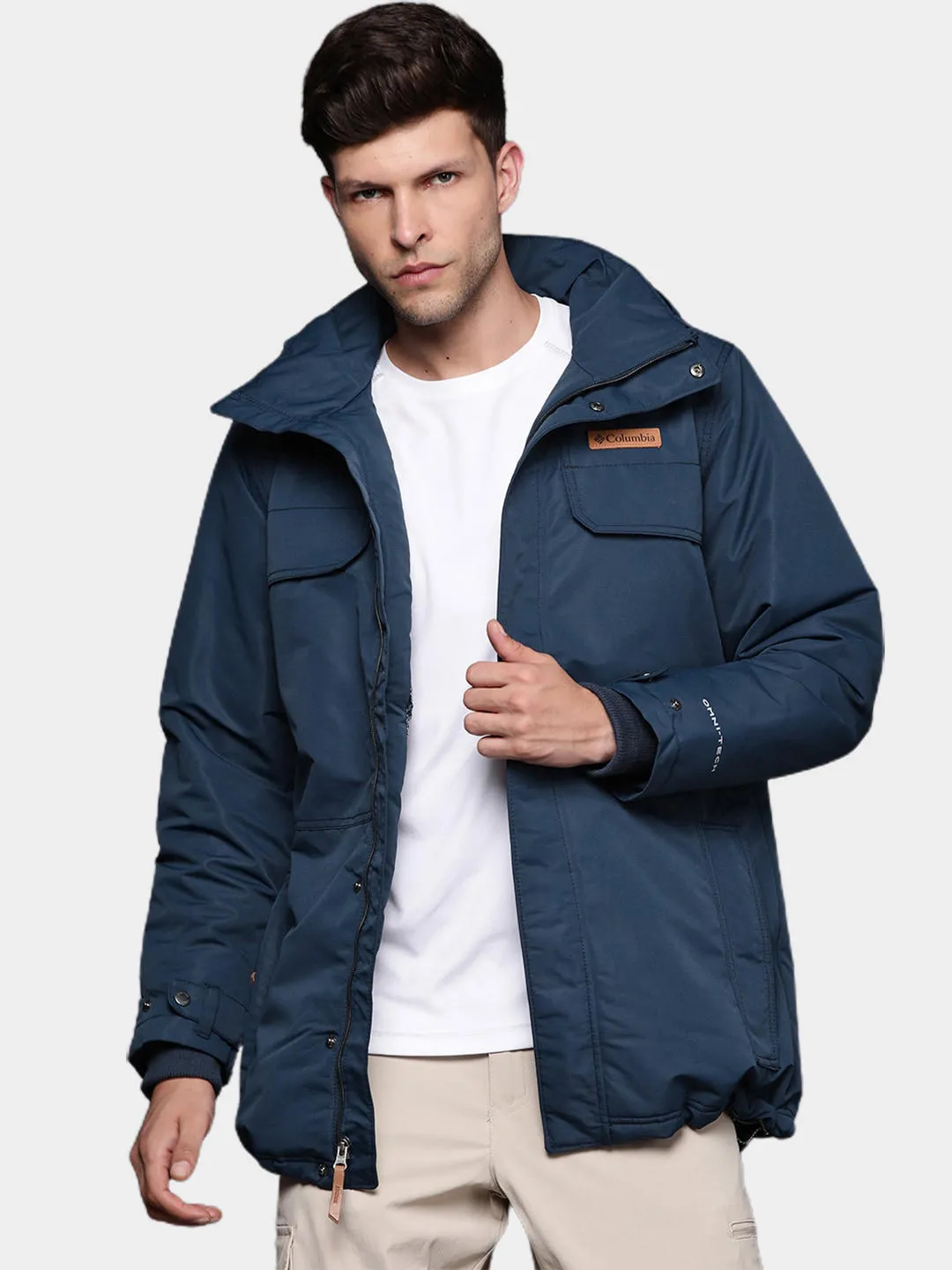 Columbia Men Blue Omni-Heat Reflective Rugged Path Parka Parka Jacket