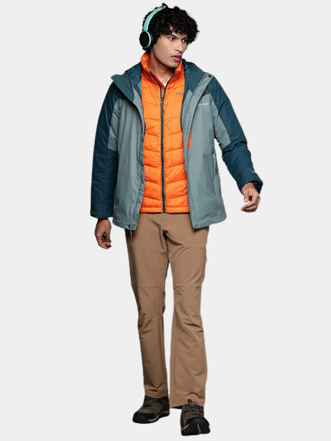 Columbia Men Blue Omni-Heat Reflective Whirlibird IV Inetrchangeable Jacket