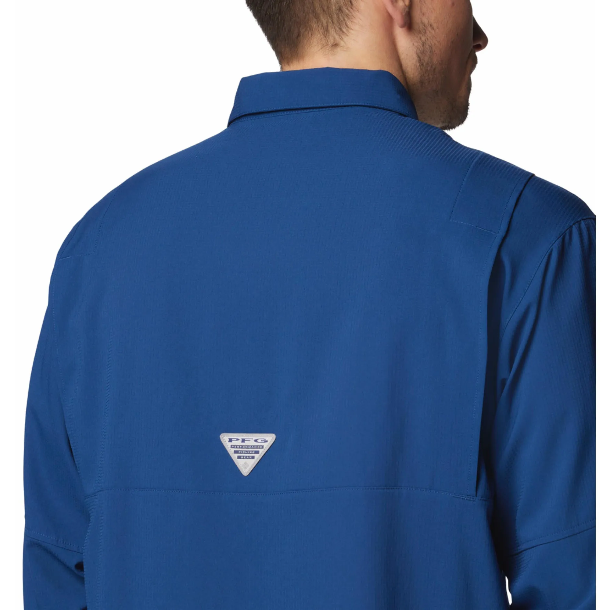 Columbia Men Blue Omni-Shade Tamiami II Long Sleeve Shirt