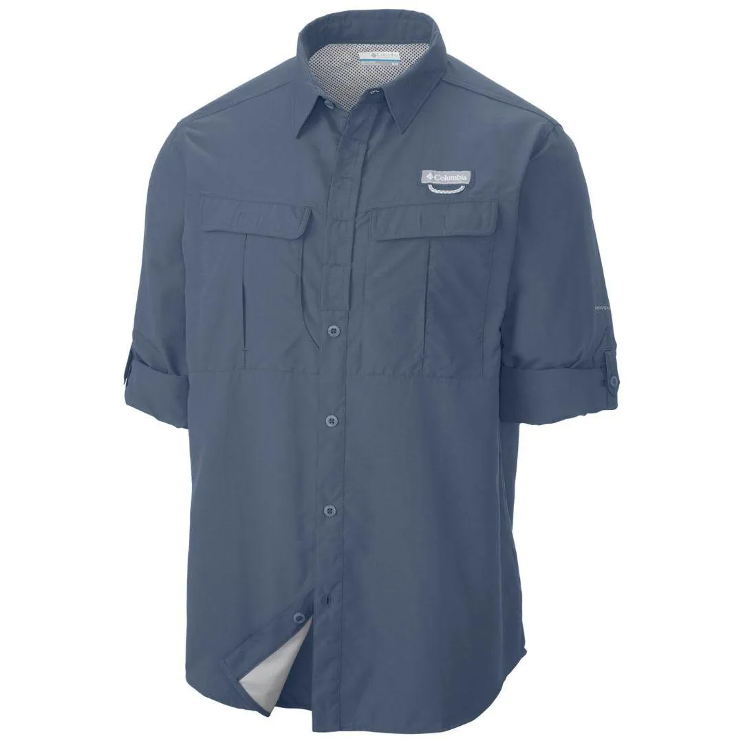 Columbia Men Blue Omni-Shield Cascades Explorer Long Sleeve Shirt