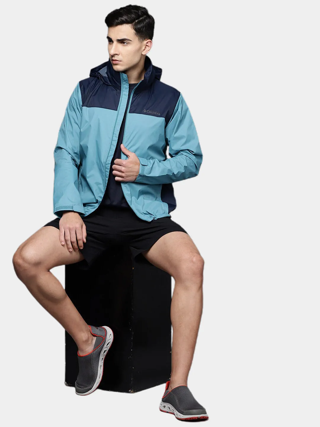 Columbia Men Blue Omni-Shield Glennaker Lake Rain Waterproof Rain Jacket