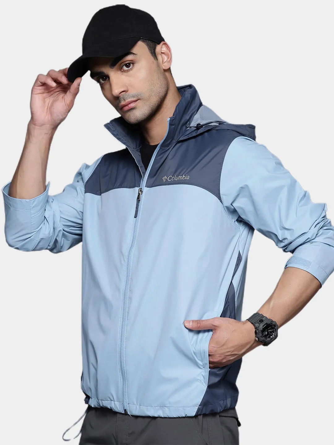 Columbia Men Blue Omni-Shield Glennaker Lake Rain Waterproof Rain Jacket