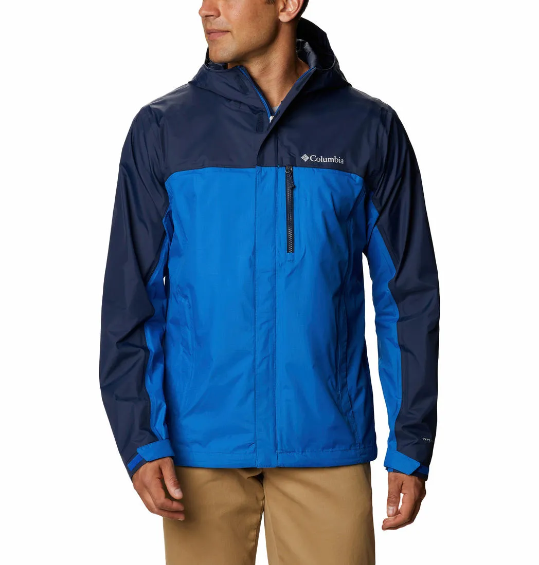 Columbia Men Blue Omni-Tech Pouring Adventure II Waterproof Rain Jacket