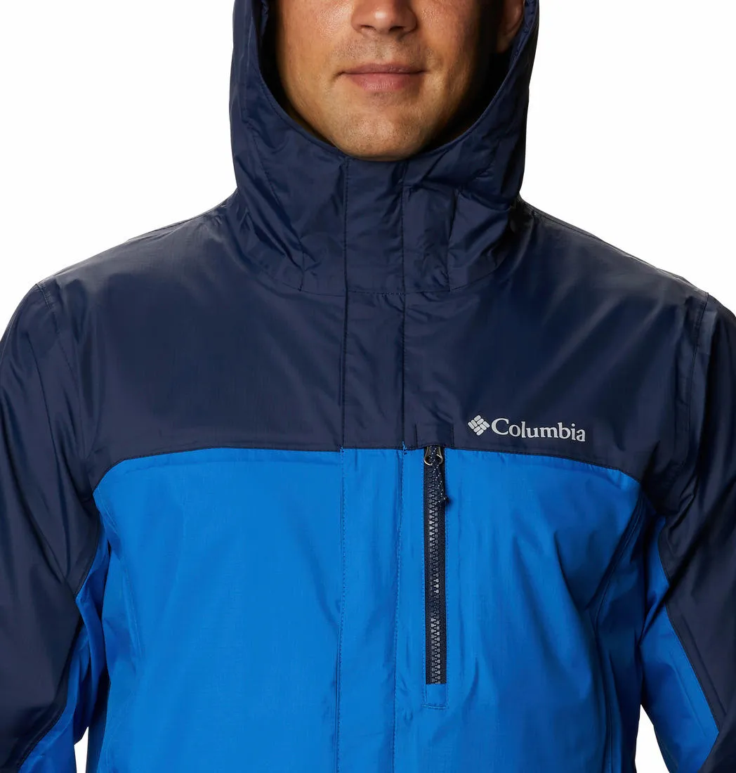 Columbia Men Blue Omni-Tech Pouring Adventure II Waterproof Rain Jacket