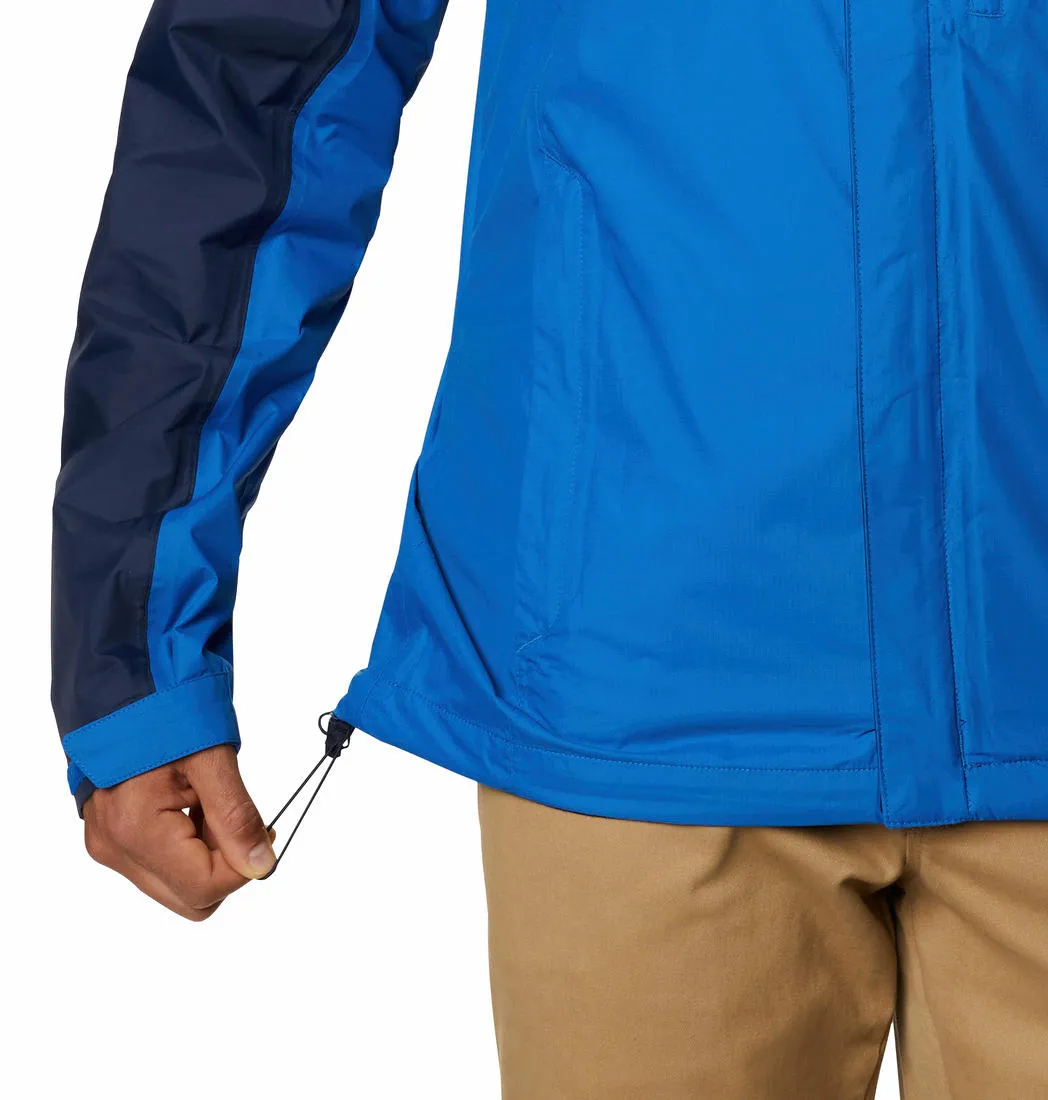 Columbia Men Blue Omni-Tech Pouring Adventure II Waterproof Rain Jacket