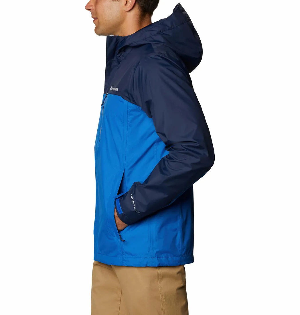 Columbia Men Blue Omni-Tech Pouring Adventure II Waterproof Rain Jacket
