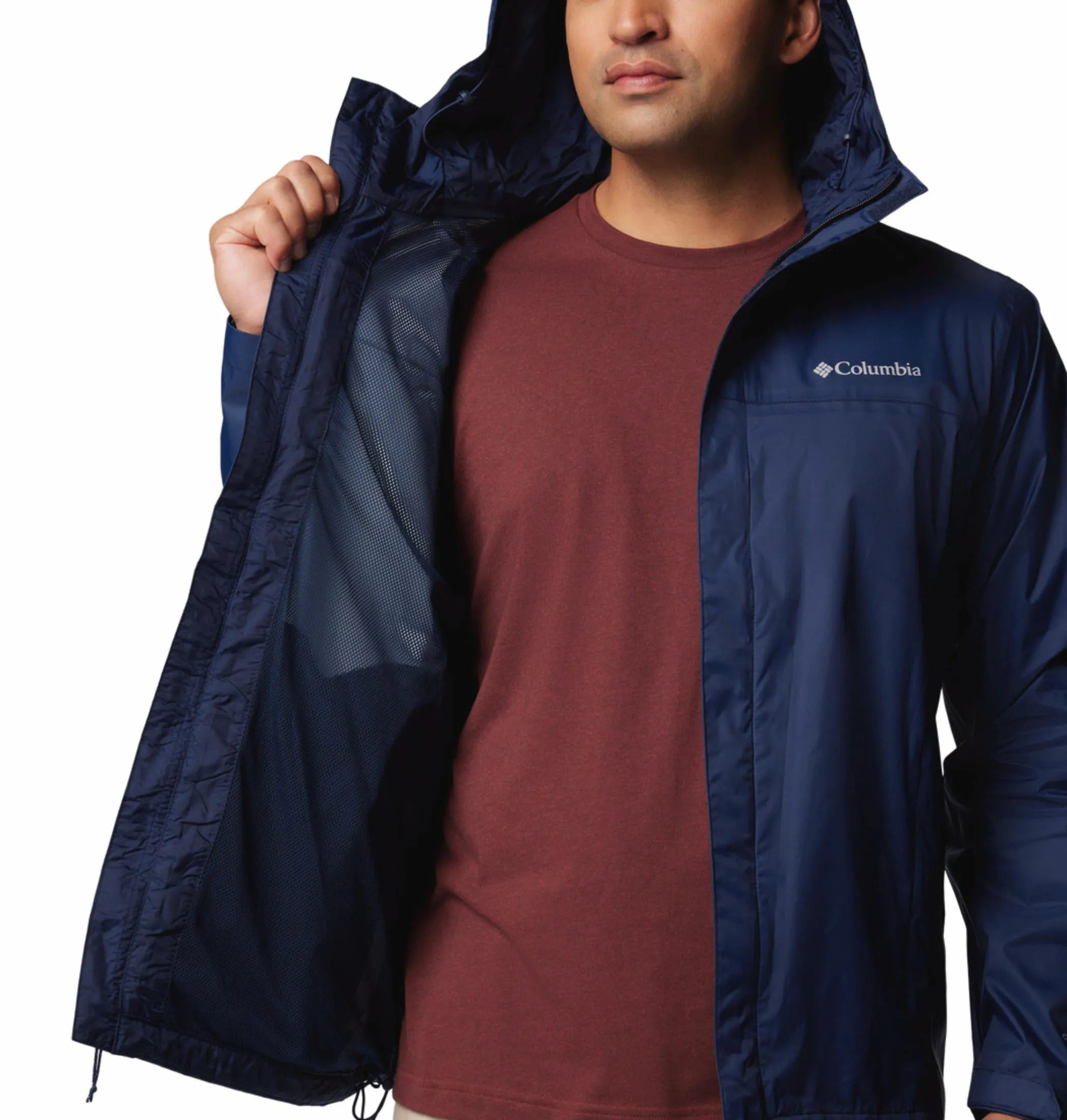Columbia Men Blue Omni-Tech Watertight II Waterproof Rain Jacket