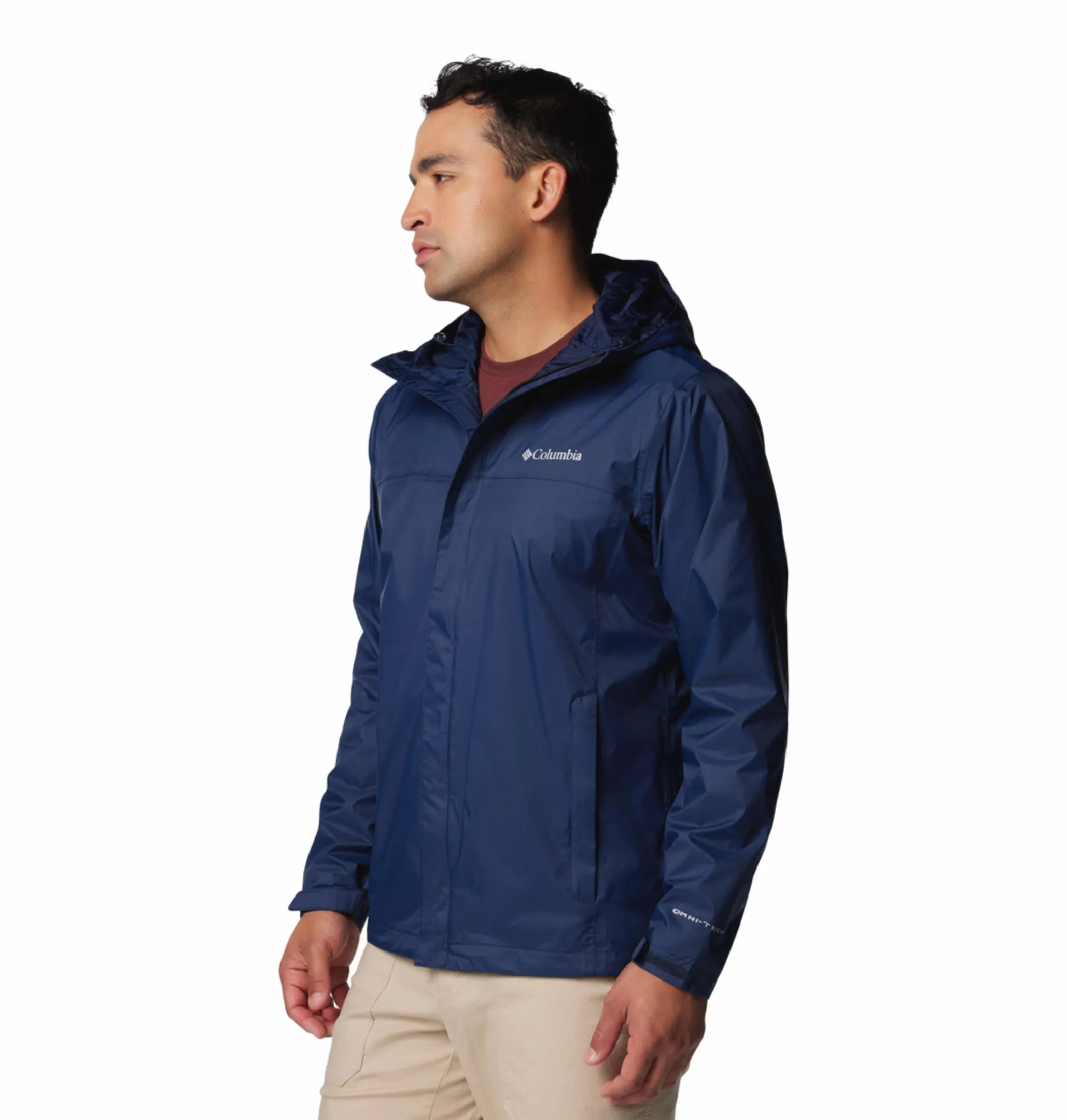 Columbia Men Blue Omni-Tech Watertight II Waterproof Rain Jacket
