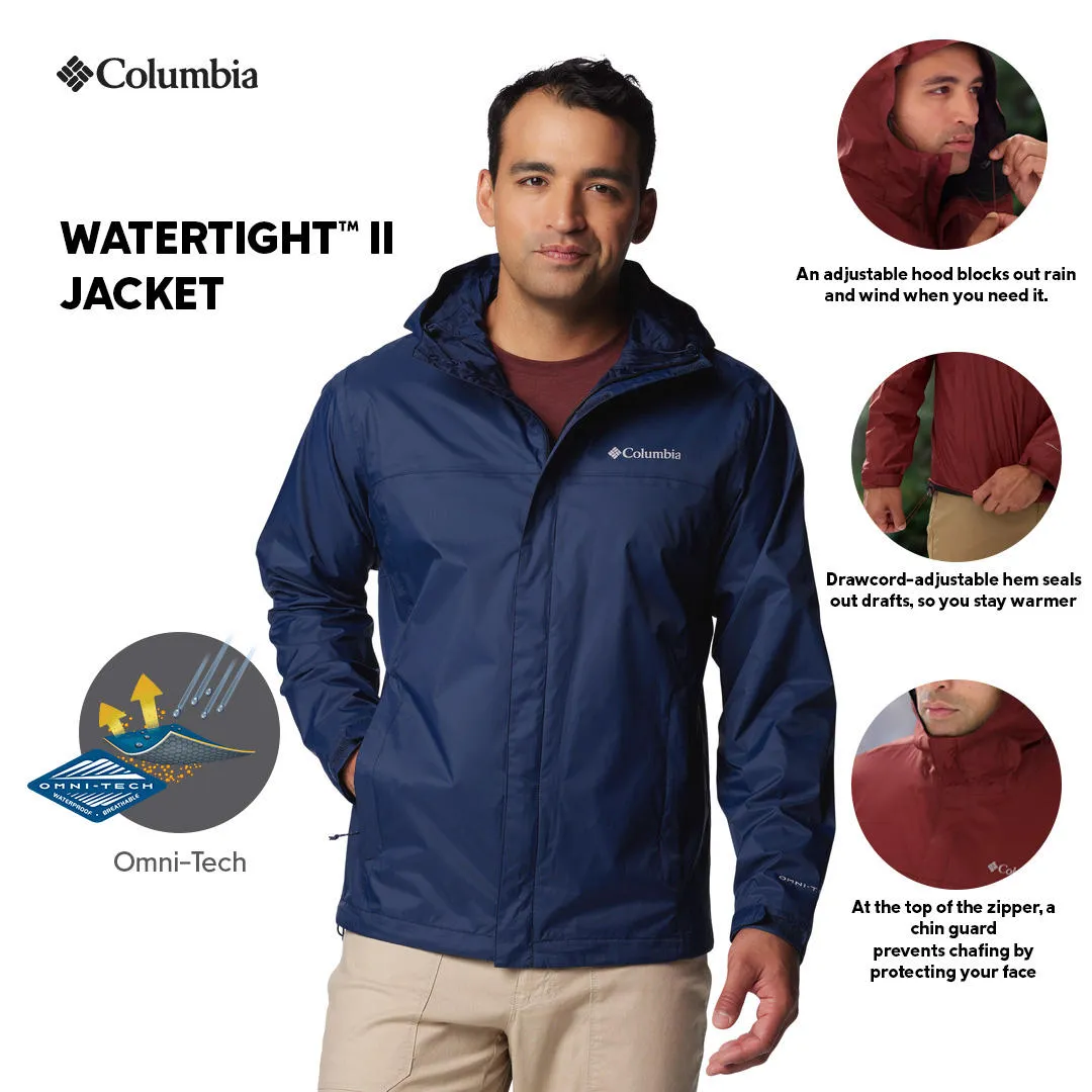 Columbia Men Blue Omni-Tech Watertight II Waterproof Rain Jacket
