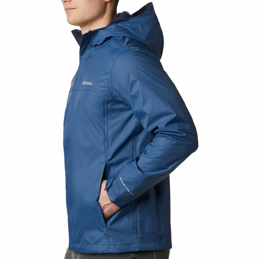 Columbia Men Blue Omni-Tech Watertight II Waterproof Rain Jacket