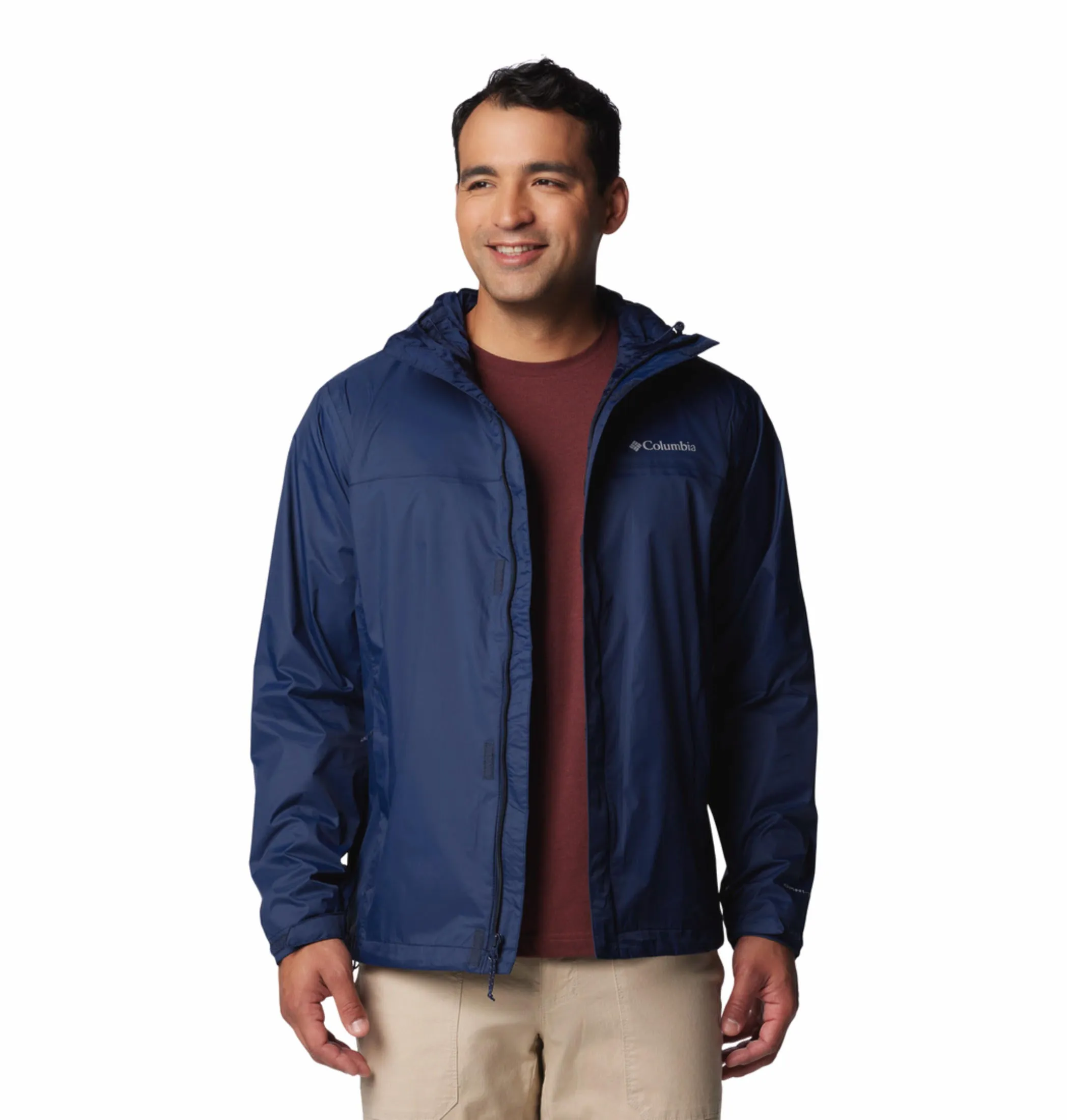 Columbia Men Blue Omni-Tech Watertight II Waterproof Rain Jacket
