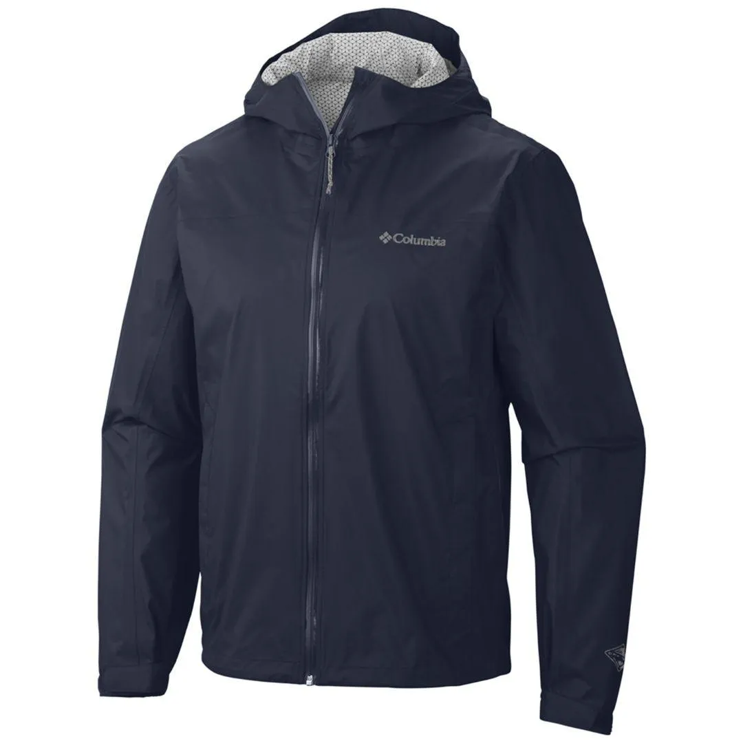 Columbia Men Blue Omni-Wick EvaPOURation Waterproof Rain Jacket
