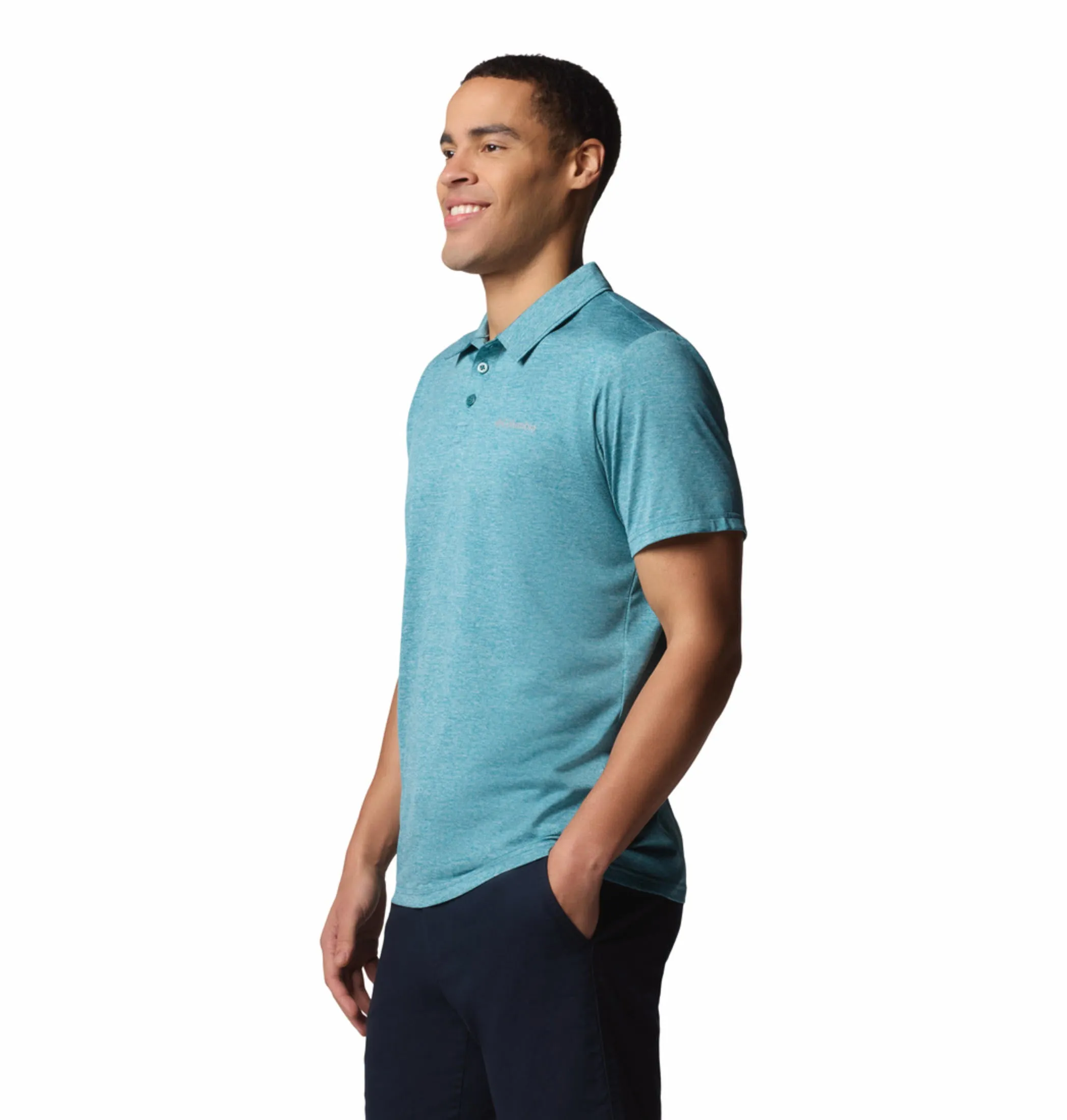 Columbia Men Blue Omni-Wick Hike Polo Tshirt