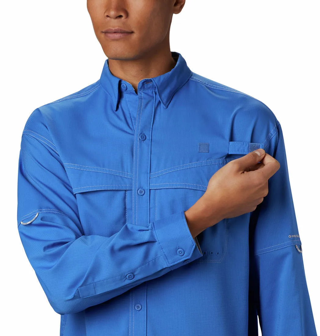Columbia Men Blue Omni-Wick Low Drag Offshore Long Sleeve Shirt