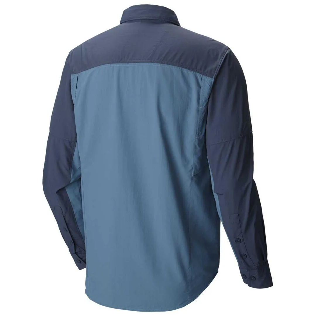 Columbia Men Blue Omni-Wick Silver Ridge Blocked Long Sleeve Shirt