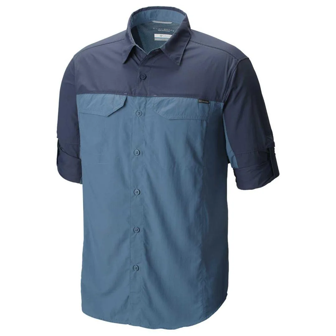 Columbia Men Blue Omni-Wick Silver Ridge Blocked Long Sleeve Shirt