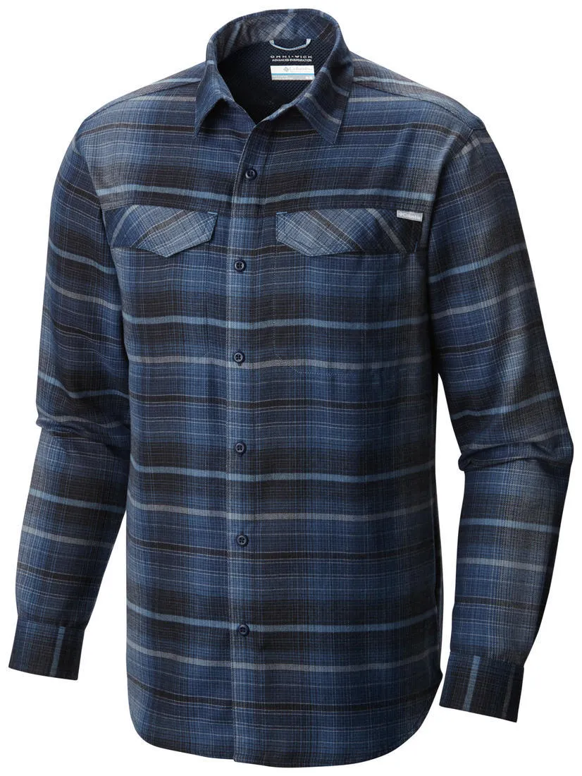 Columbia Men Blue Omni-Wick Silver Ridge Flannel Long Sleeve Shirt