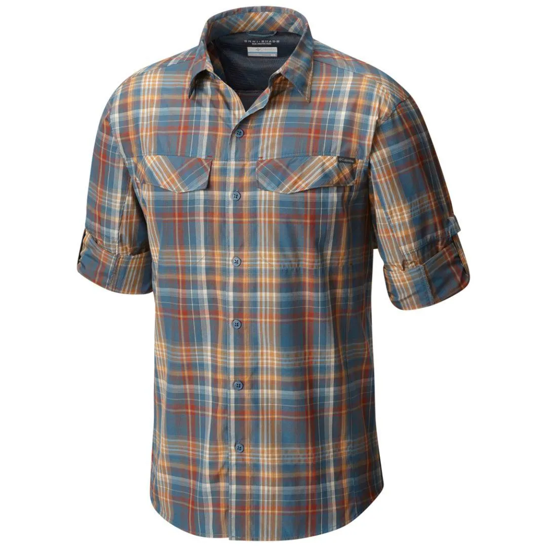 Columbia Men Blue Omni-Wick Silver Ridge Plaid Long Sleeve Shirt